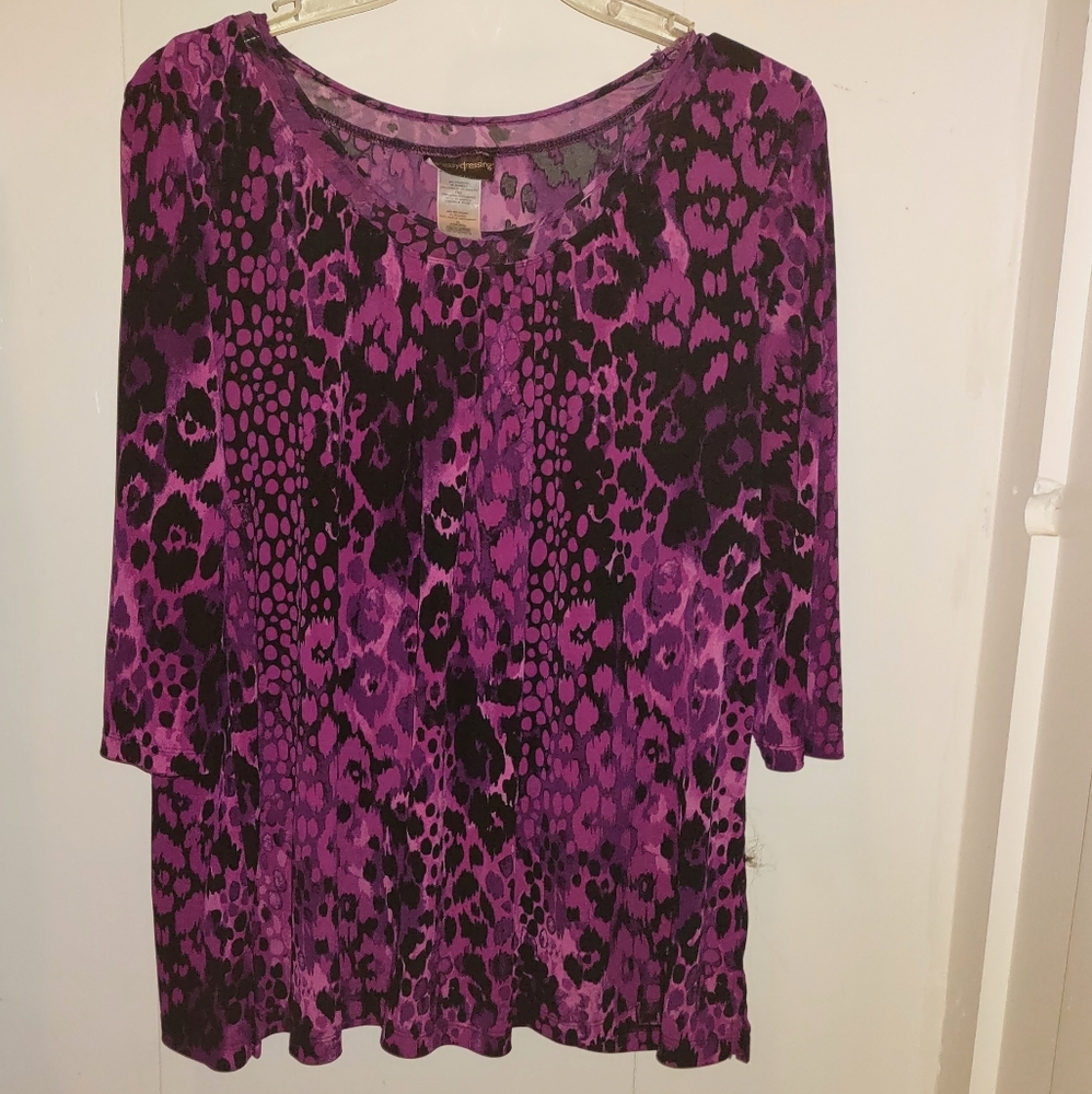 Plus Size Magenta & Black Blouse
